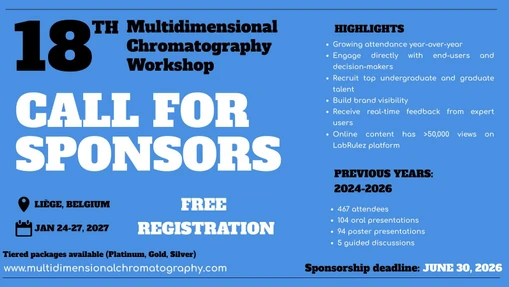 18th Multidimensional Chromatography Workshop (MDCW) - Call for Sponsors