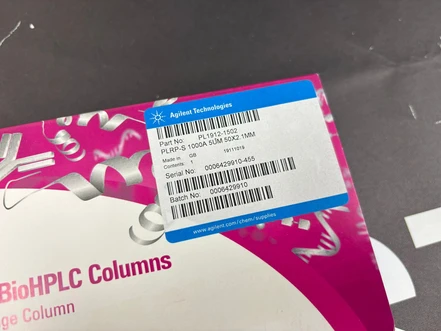 Agilent PLRP-S 1000Å HPLC Column (2.1 × 50 mm, 5 µm) PL1912-1502 (New)