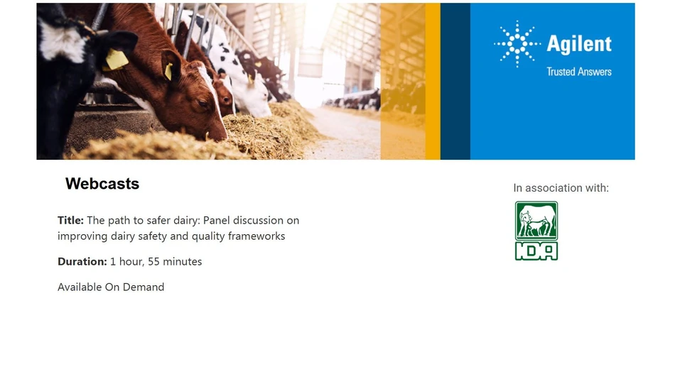 Agilent Technologies: Panel discussion on improving dairy safety and quality frameworks