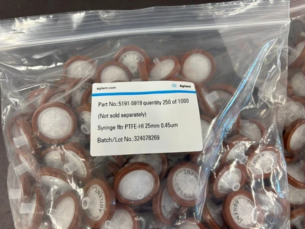 Agilent SF, PTFE-HI, 25 mm, 0.45 µm, hydrophilic (2 x 250 pcs), 5191-5919 (New)
