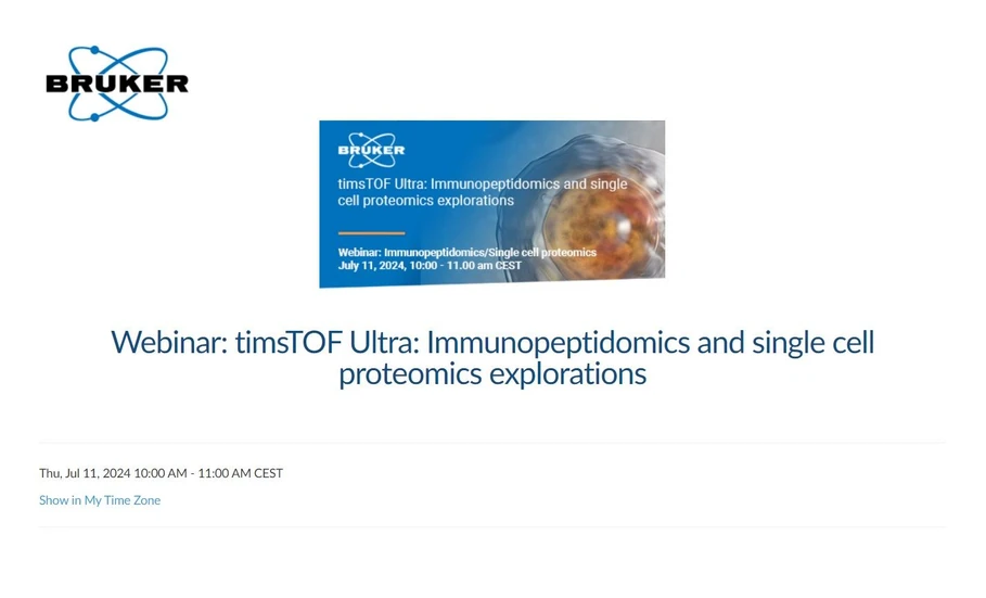 Bruker: timsTOF Ultra: Immunopeptidomics and single cell proteomics explorations