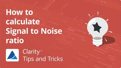 How to calculate Signal to Noise ratio in Clarity Chromatography Software