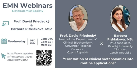 EMN December Webinar Series: "Translation of clinical metabolomics into routine applications"