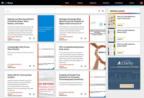 HPLC & LC/MS webinars Week 5-6/2022