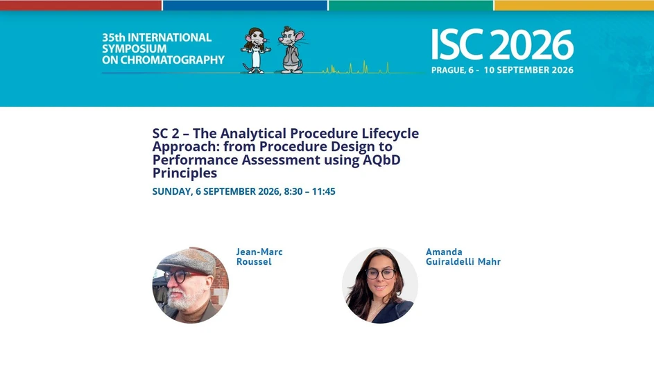 <p>International Symposium on Chromatography: ISC 2026 Short Course 2 - The Analytical Procedure Lifecycle Approach: from Procedure Design to Performance Assessment using AQbD Principles</p>