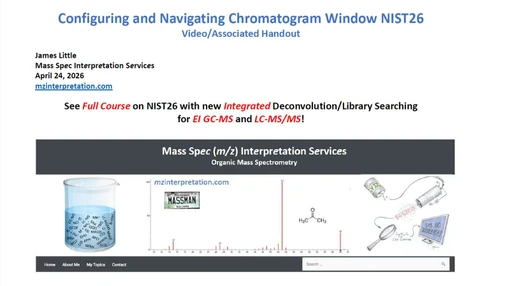 Configuring and Navigating Chromatogram Window NIST26