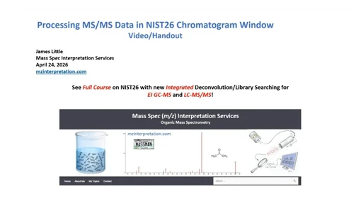 Processing MS/MS Data in NIST26 Chromatogram Window