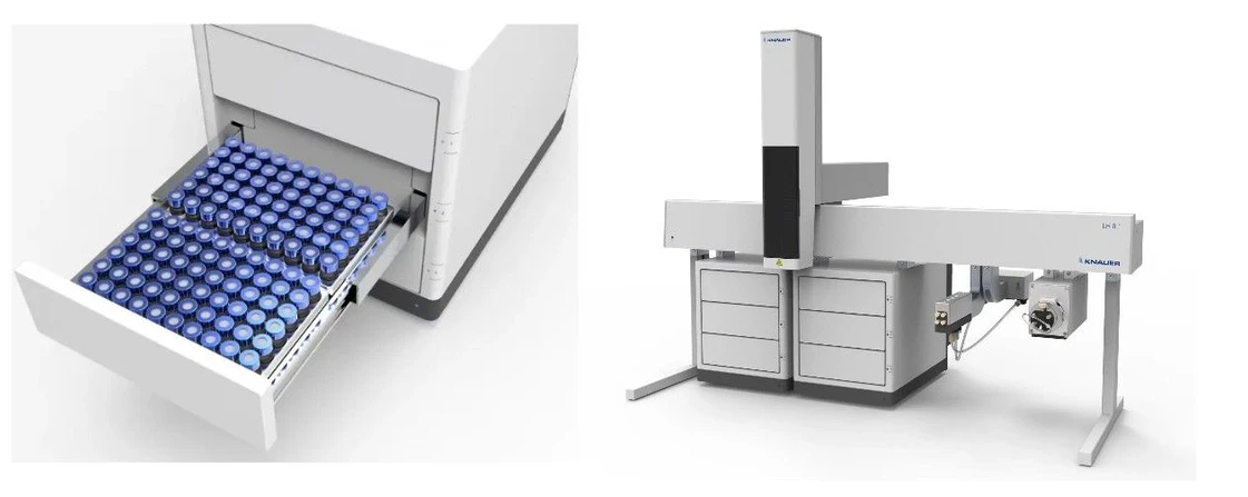KNAUER: Fig. 5–6 Robotic Cooler with two 10x6 trays, LH 8.1 (887 version) with two Robotic Coolers