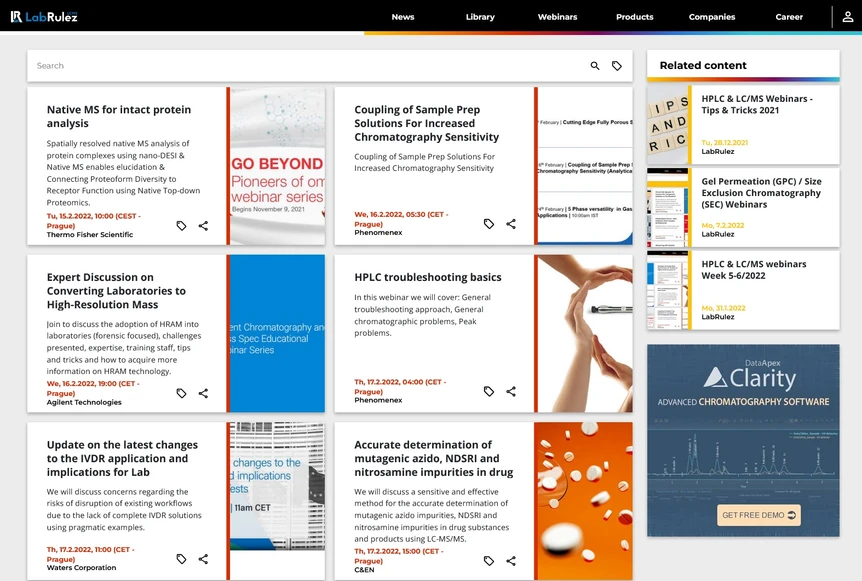 <p>LabRulez: HPLC & LC/MS webinars Week 7/2022</p>