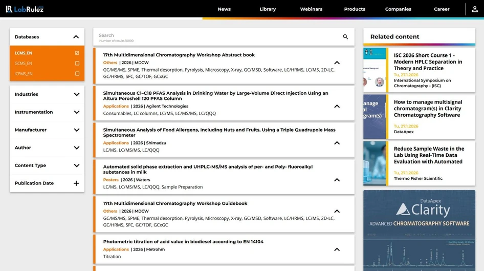 <p><strong>LabRulez:</strong> News from LabRulezLCMS Library - Week 05, 2026</p>