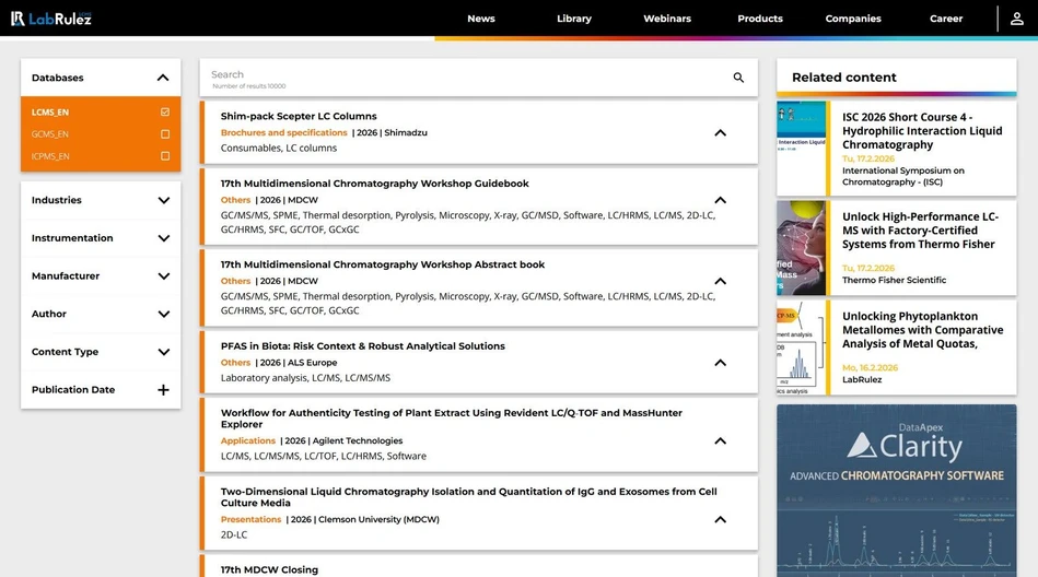 <p><strong>LabRulez:</strong> News from LabRulezLCMS Library - Week 08, 2026</p>