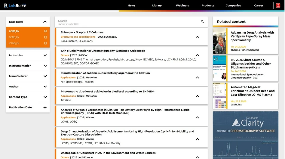 <p><strong>LabRulez:</strong> News from LabRulezLCMS Library - Week 09, 2026</p>