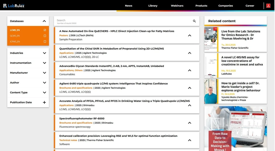 <p><strong>LabRulez:</strong> News from LabRulezLCMS Library - Week 21, 2025</p>