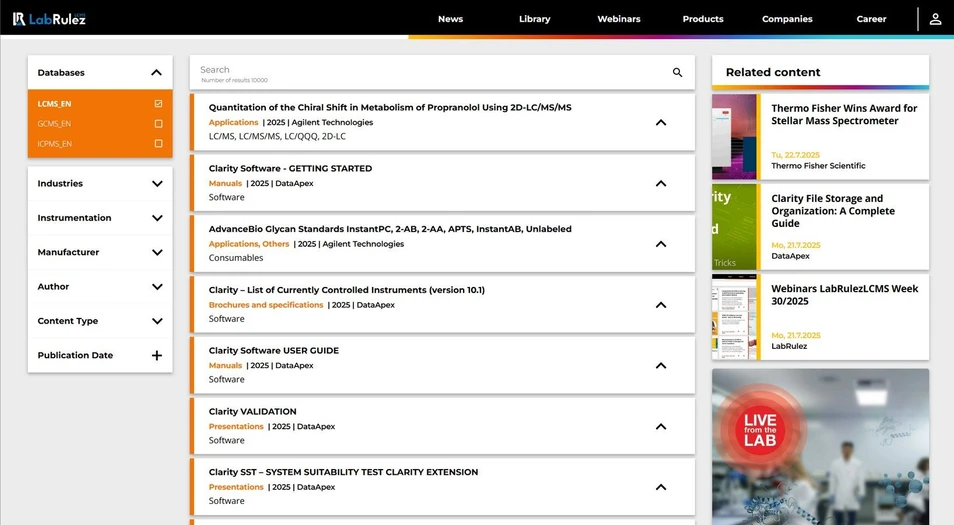 <p><strong>LabRulez:</strong> News from LabRulezLCMS Library - Week 30, 2025</p>