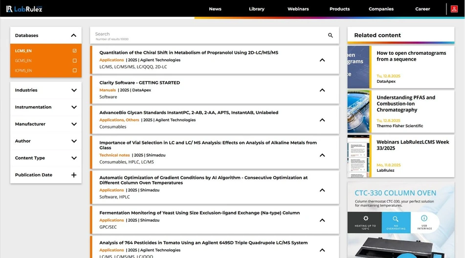 <p><strong>LabRulez:</strong> News from LabRulezLCMS Library - Week 33, 2025</p>