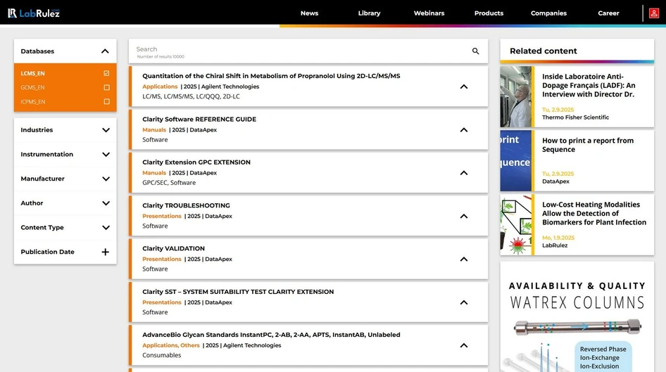 <p><strong>LabRulez:</strong> News from LabRulezLCMS Library - Week 36, 2025</p>