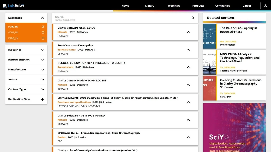 <p><strong>LabRulez:</strong> News from LabRulezLCMS Library - Week 44, 2025</p>