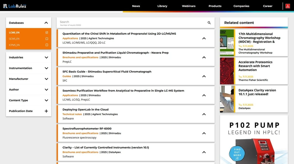 <p><strong>LabRulez:</strong> News from LabRulezLCMS Library - Week 46, 2025</p>