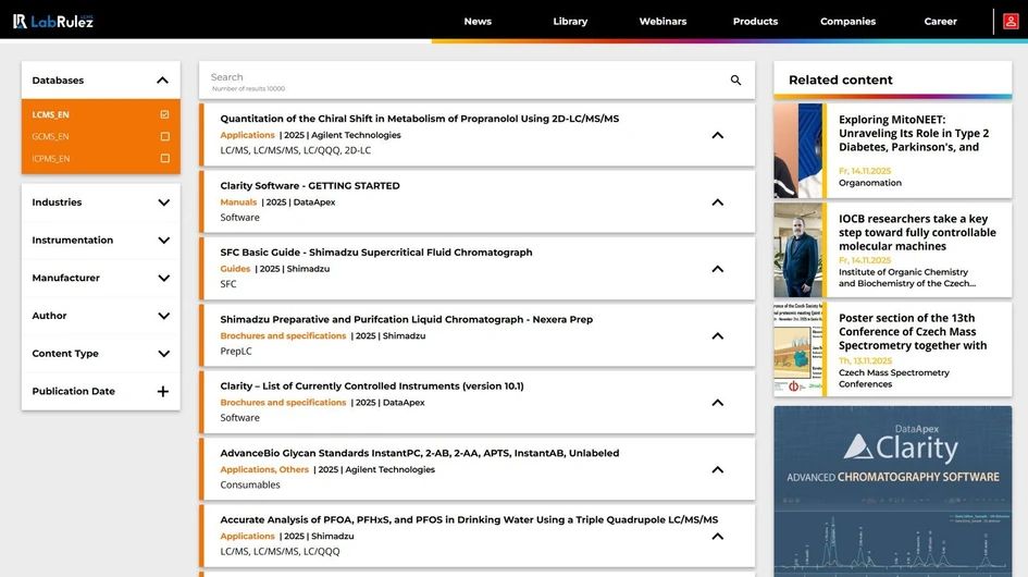 <p><strong>LabRulez:</strong> News from LabRulezLCMS Library - Week 47, 2025</p>