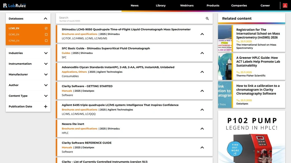 <p><strong>LabRulez:</strong> News from LabRulezLCMS Library - Week 48, 2025</p>