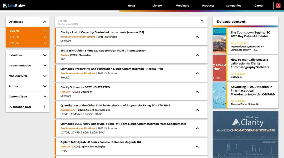 <p><strong>LabRulez:</strong> News from LabRulezLCMS Library - Week 49, 2025</p>