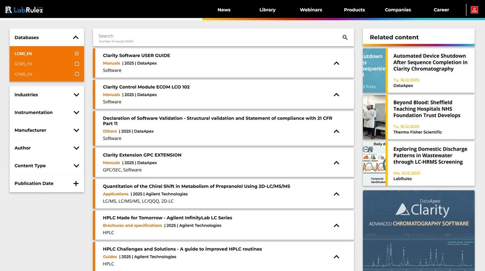 <p><strong>LabRulez:</strong> News from LabRulezLCMS Library - Week 51, 2025</p>