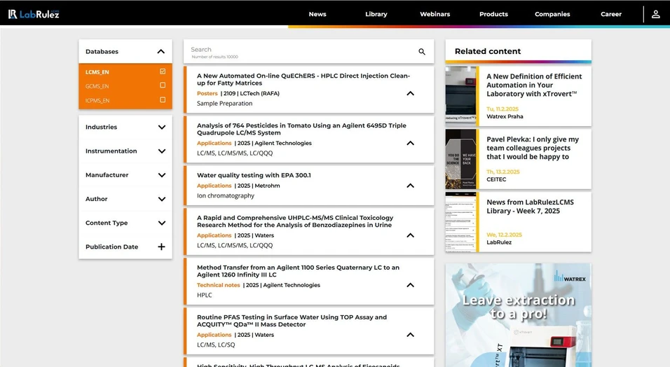 <p>LabRulez: News from LabRulezLCMS Library - Week 8, 2025</p>