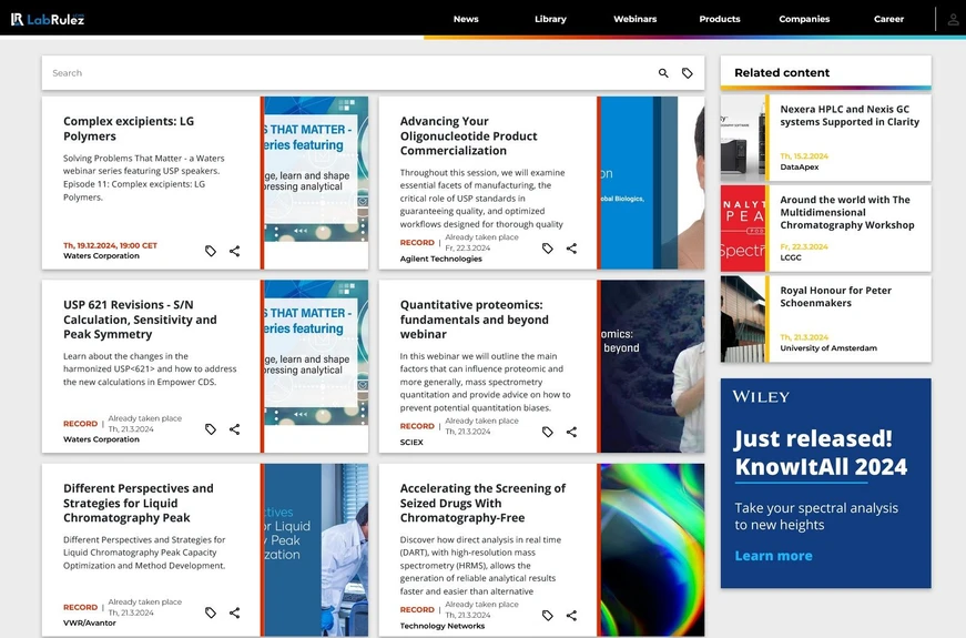 <p>LabRulez: Webinars LabRulezLCMS Week 12/2024</p>
