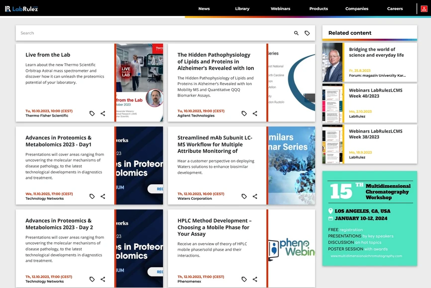<p>LabRulez: Webinars LabRulezLCMS Week 41/2023</p>
