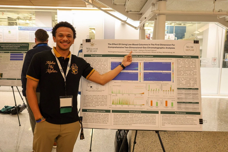 MDCW: 17th MDCW 2026 (Day 2): P-23 The effect of using low-bleed columns in the first dimension for comprehensive two-dimensional gas chromatographic analyses (Jackson Webb, William & Mary)