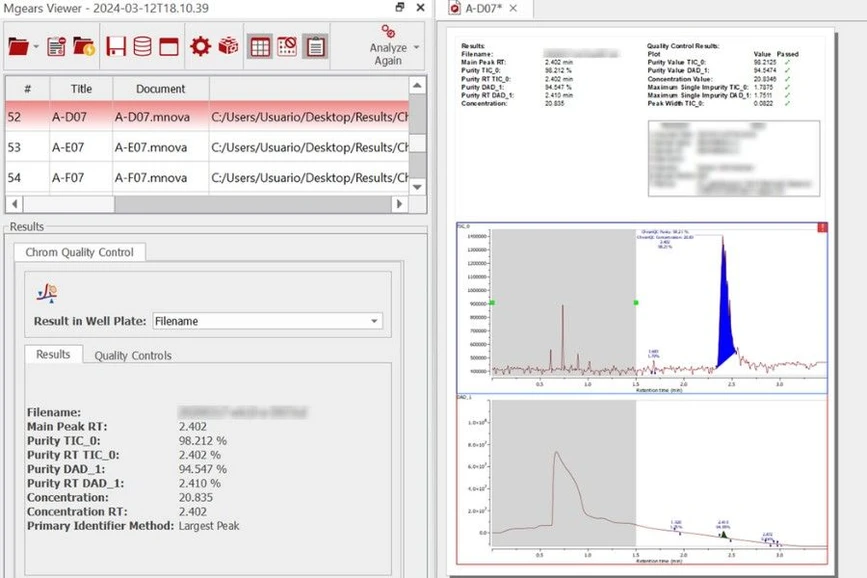 Mestrelab Research: Quality Control Checks with Chrom QC