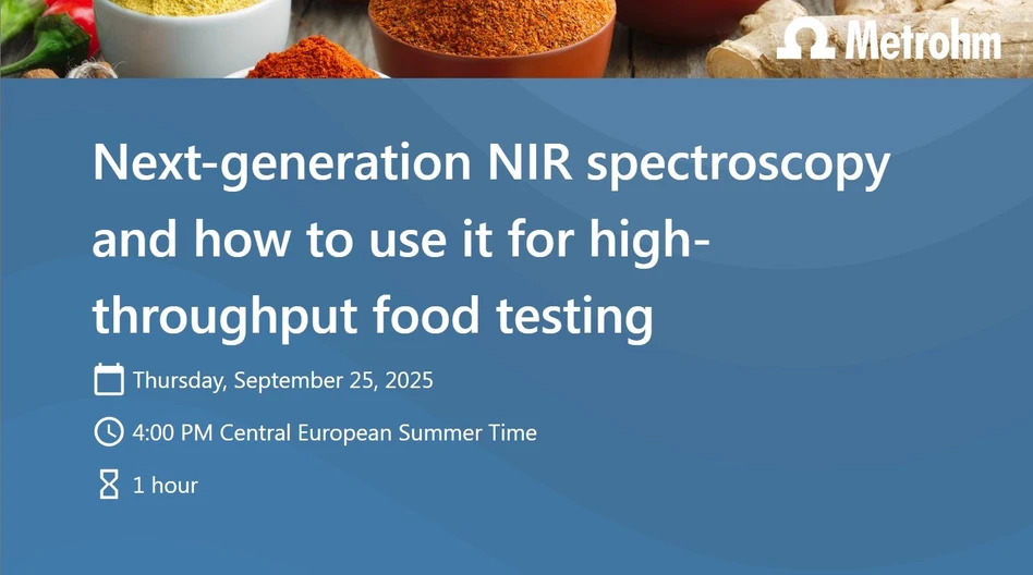 Metrohm: Next-generation NIR spectroscopy and how to use it for high-throughput food testing