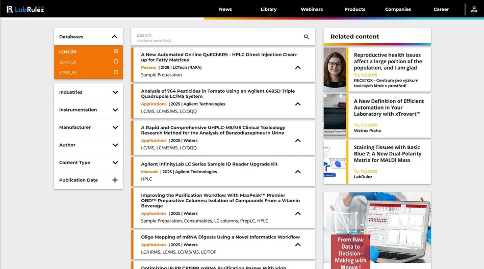 <p>LabRulez: News from LabRulezLCMS Library - Week 7, 2025</p>