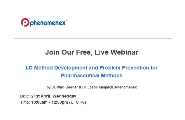 Phenomenex: LC Method Development and Problem Prevention for Pharmaceutical Methods