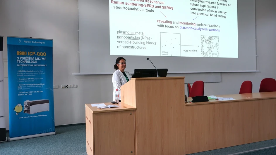 SSJMM: SERS and SERRS spectroscopy as a tool for probing and monitoring plasmon catalysed decarboxylation of Ru(II)-dicarboxybipyridine complexes (B. VLČKOVÁ)