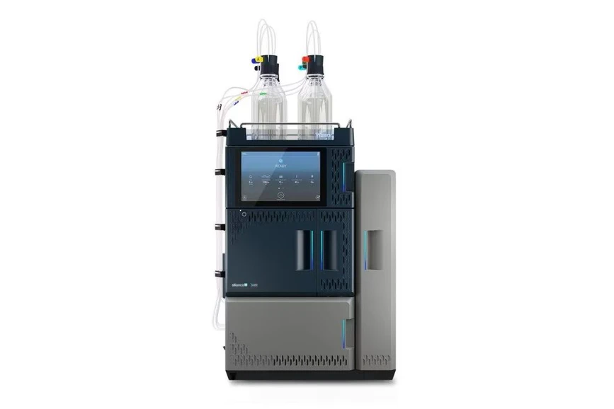 Waters Alliance iS HPLC System with bottles connected.