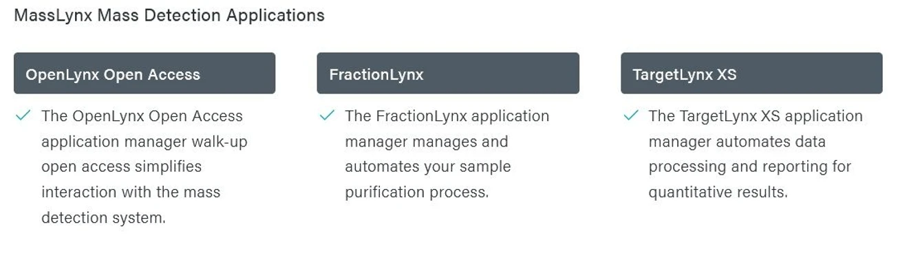Waters: MassLynx Mass Detection Applications.