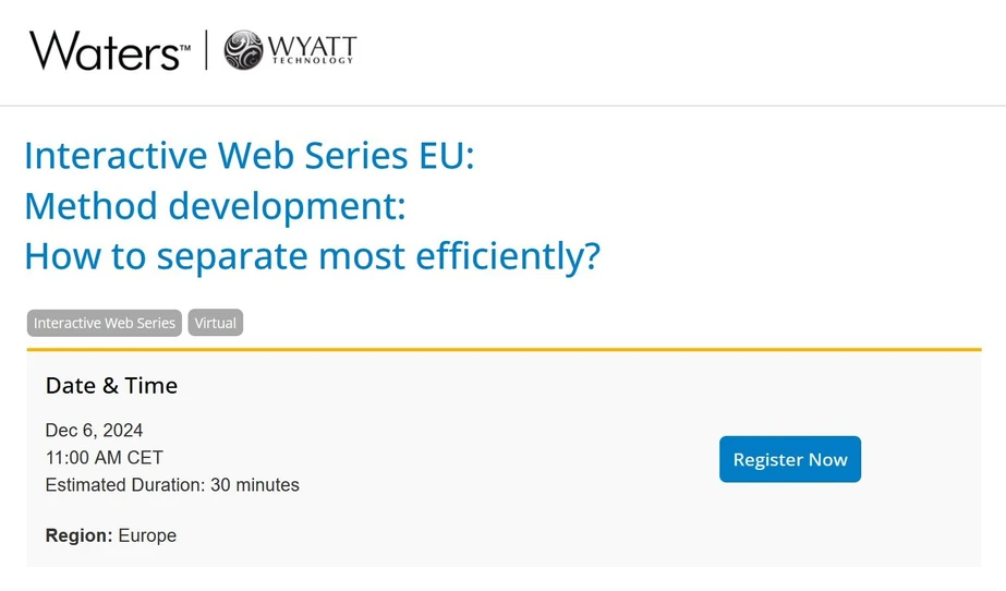 Waters: Method development: How to separate most efficiently?
