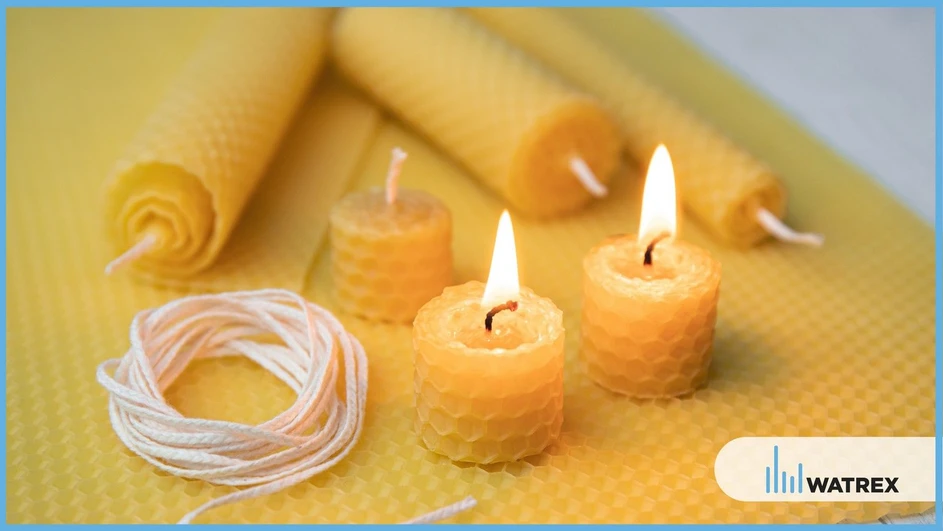 Watrex Fig.2: Beeswax candles with cotton wick